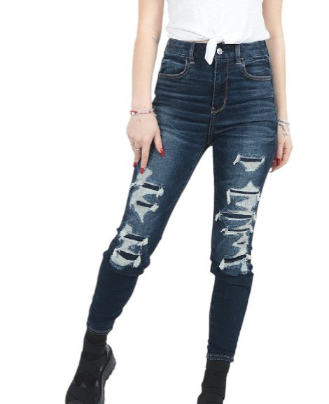 American Eagle Outfitters Super Hi-rise Jegging Women Jeanspatches Stitches