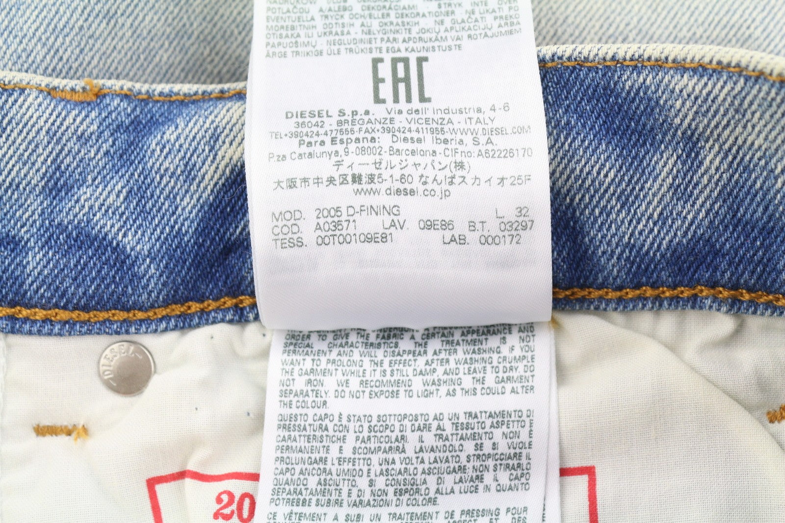 Diesel 2005 D-fining 09e86 Men Jeansblue Faded Regular Fit Tapered