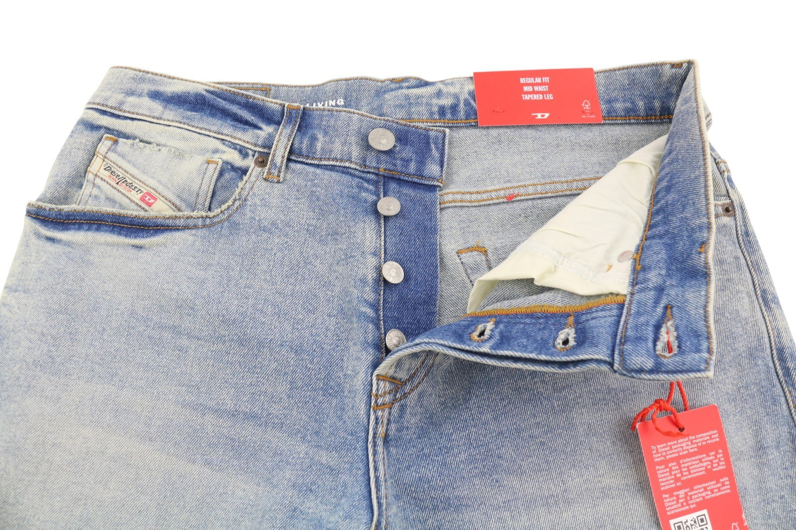 Diesel 2005 D-fining 09e86 Men Jeansblue Faded Regular Fit Tapered