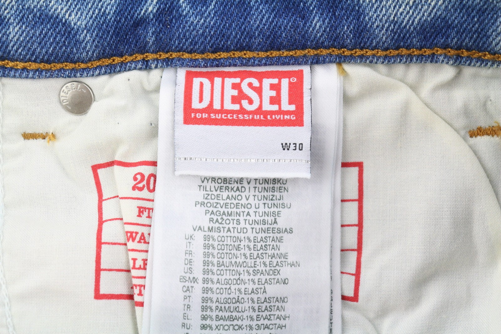 Diesel 2005 D-fining 09e86 Men Jeansblue Faded Regular Fit Tapered