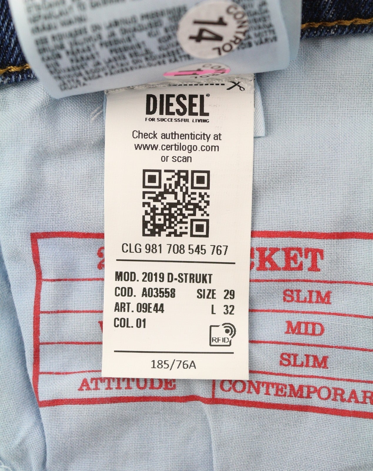 Diesel 2019 D-strukt 09e44 Men Jeansblue Faded Whiskers Ripped Slim