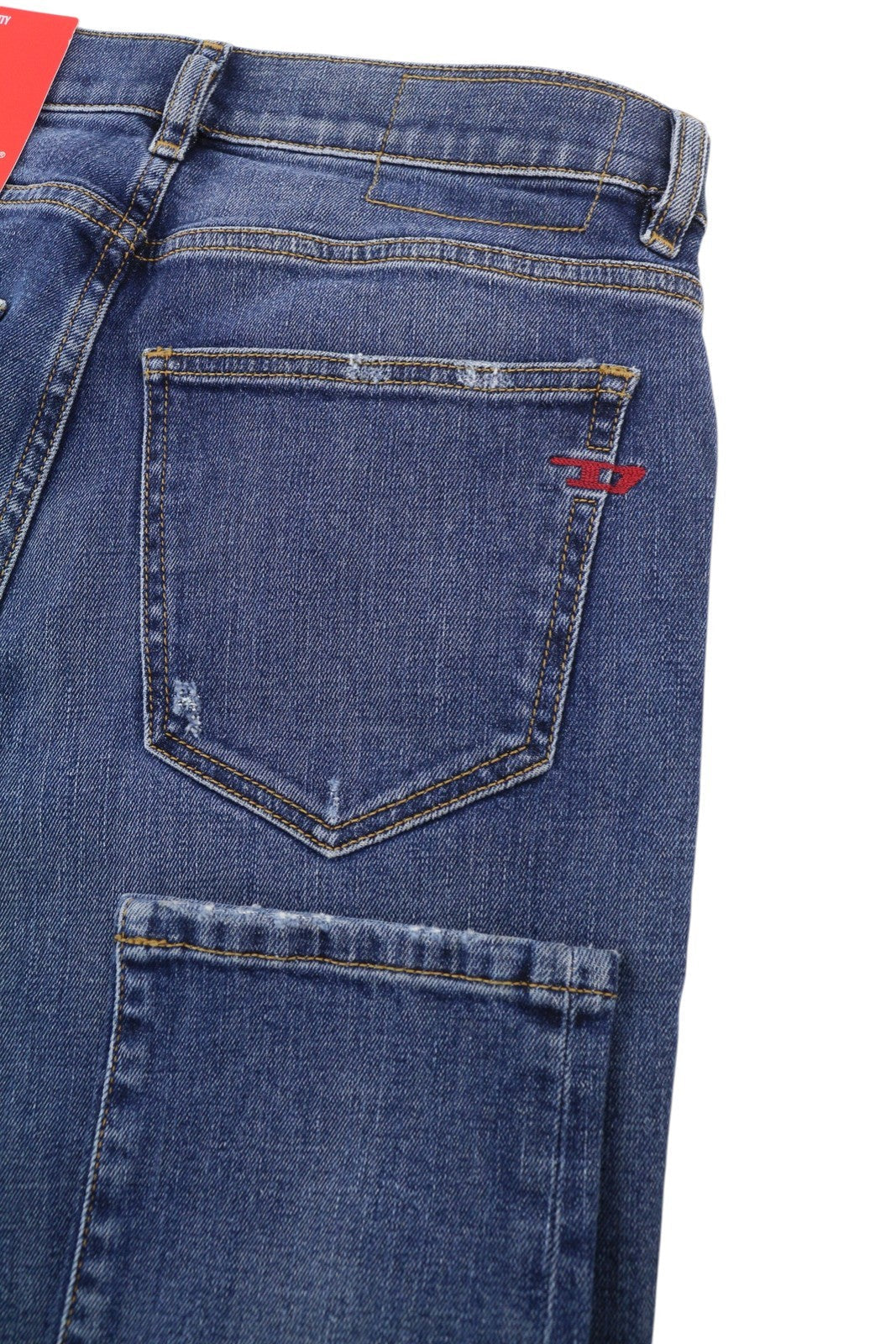 Diesel 2019 D-strukt 09e44 Men Jeansblue Faded Whiskers Ripped Slim