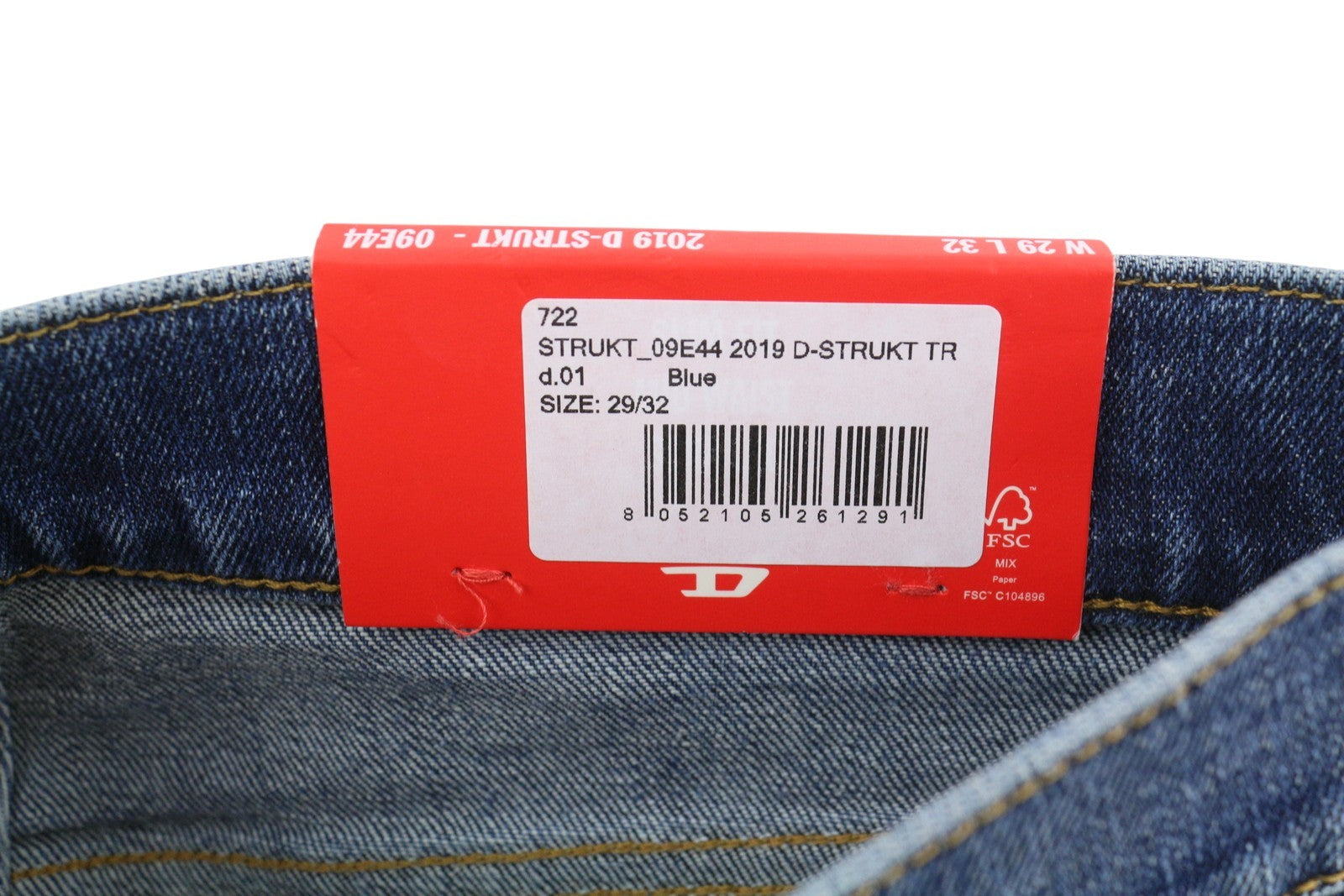 Diesel 2019 D-strukt 09e44 Men Jeansblue Faded Whiskers Ripped Slim