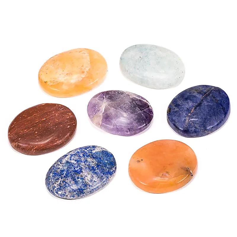 Chakra 7 Stone Set Ovalshaped - 4x2.7 Cm