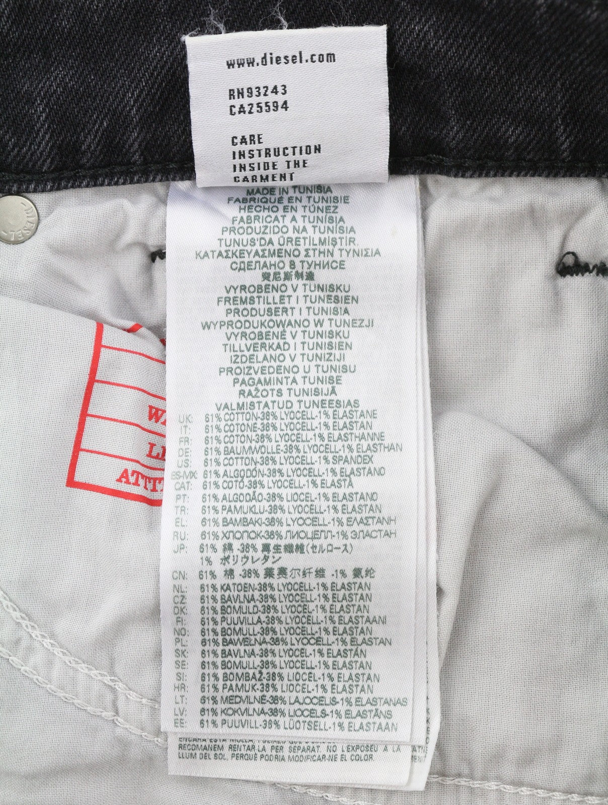 Diesel 2005 D-fining 09g19 Men Jeansblack Faded Regular Fit Tapered Leg