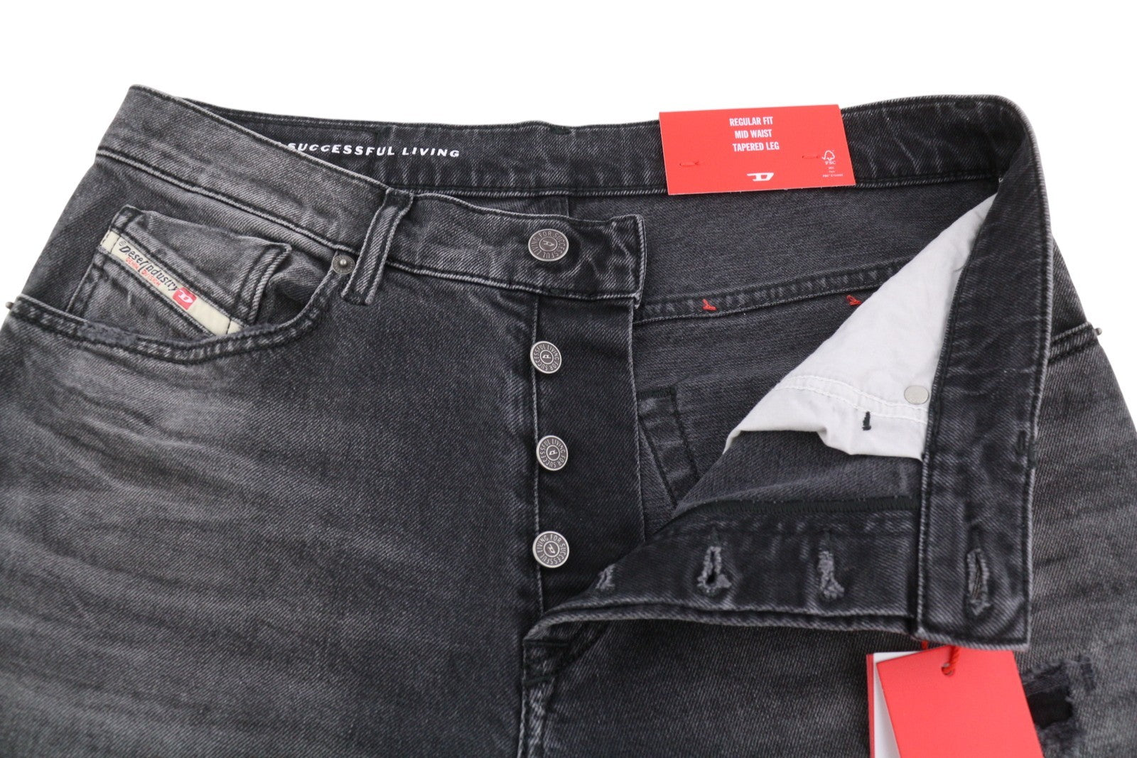 Diesel 2005 D-fining 09g19 Men Jeansblack Faded Regular Fit Tapered Leg