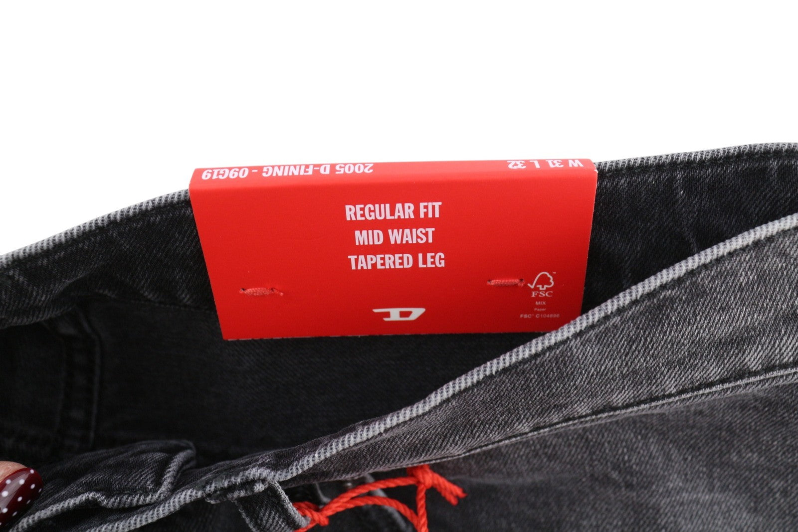 Diesel 2005 D-fining 09g19 Men Jeansblack Faded Regular Fit Tapered Leg