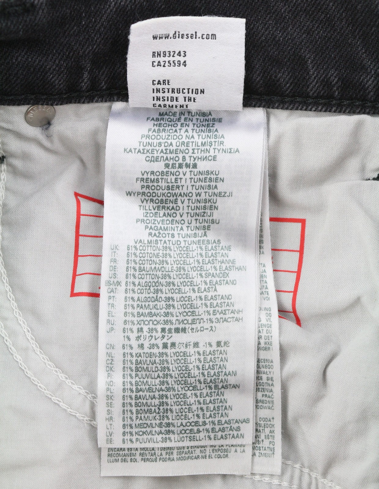 Diesel 2005 D-fining 09g19 Men Jeansblack Faded Regular Fit Tapered Leg