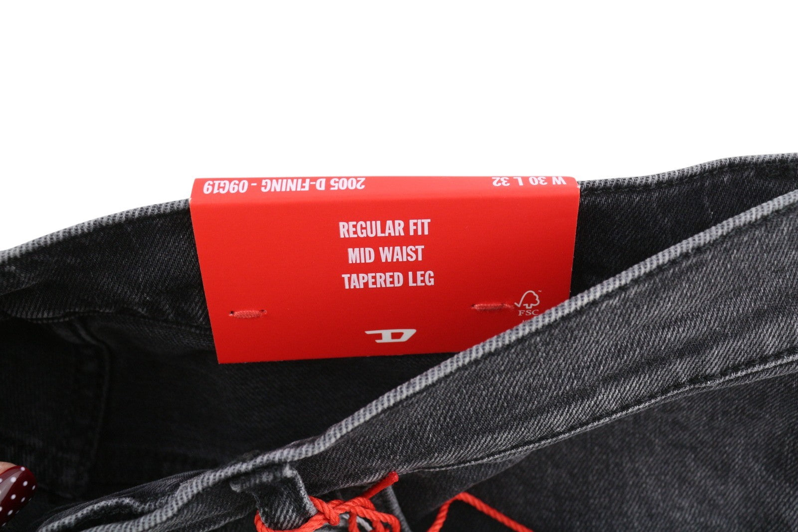 Diesel 2005 D-fining 09g19 Men Jeansblack Faded Regular Fit Tapered Leg