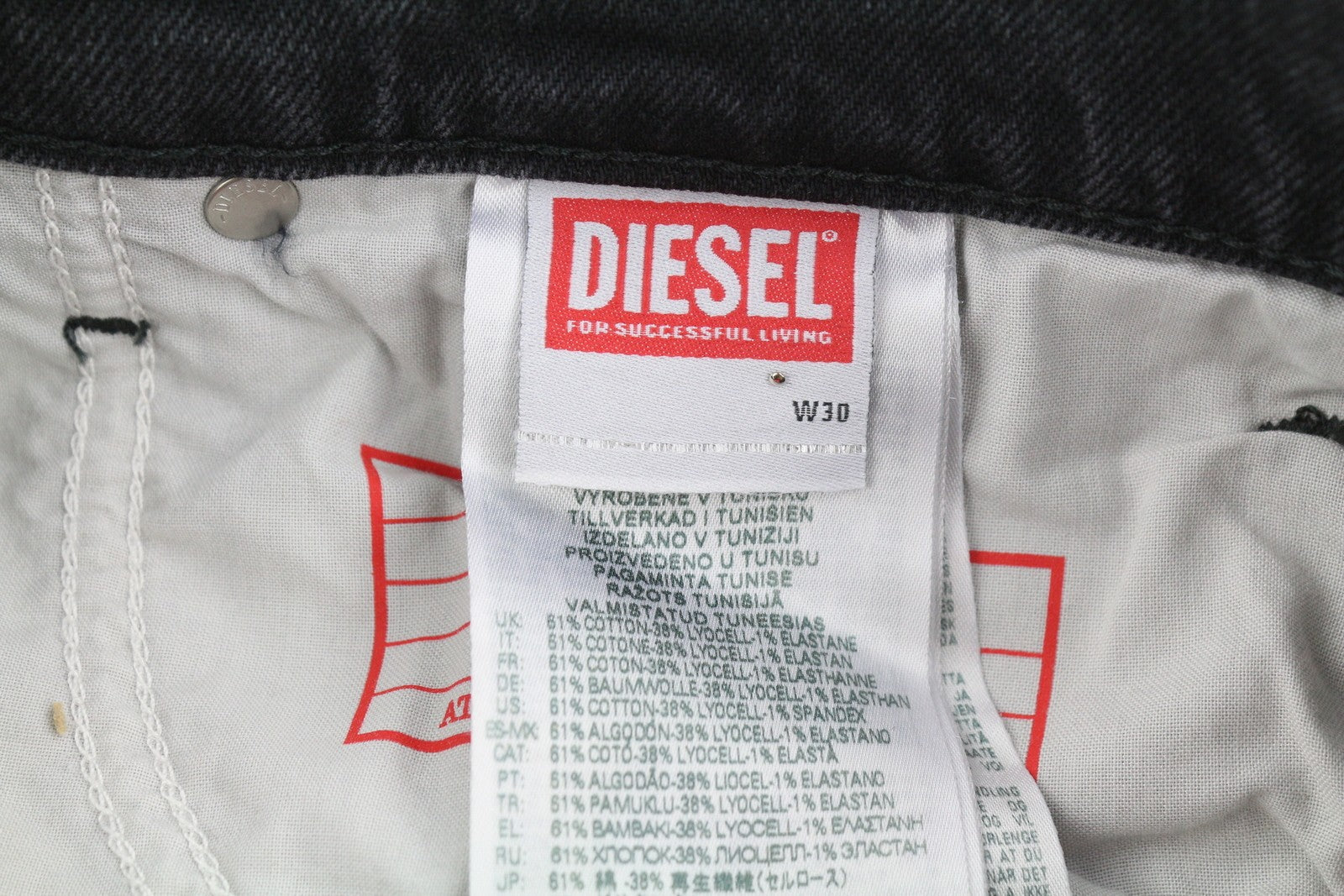 Diesel 2005 D-fining 09g19 Men Jeansblack Faded Regular Fit Tapered Leg