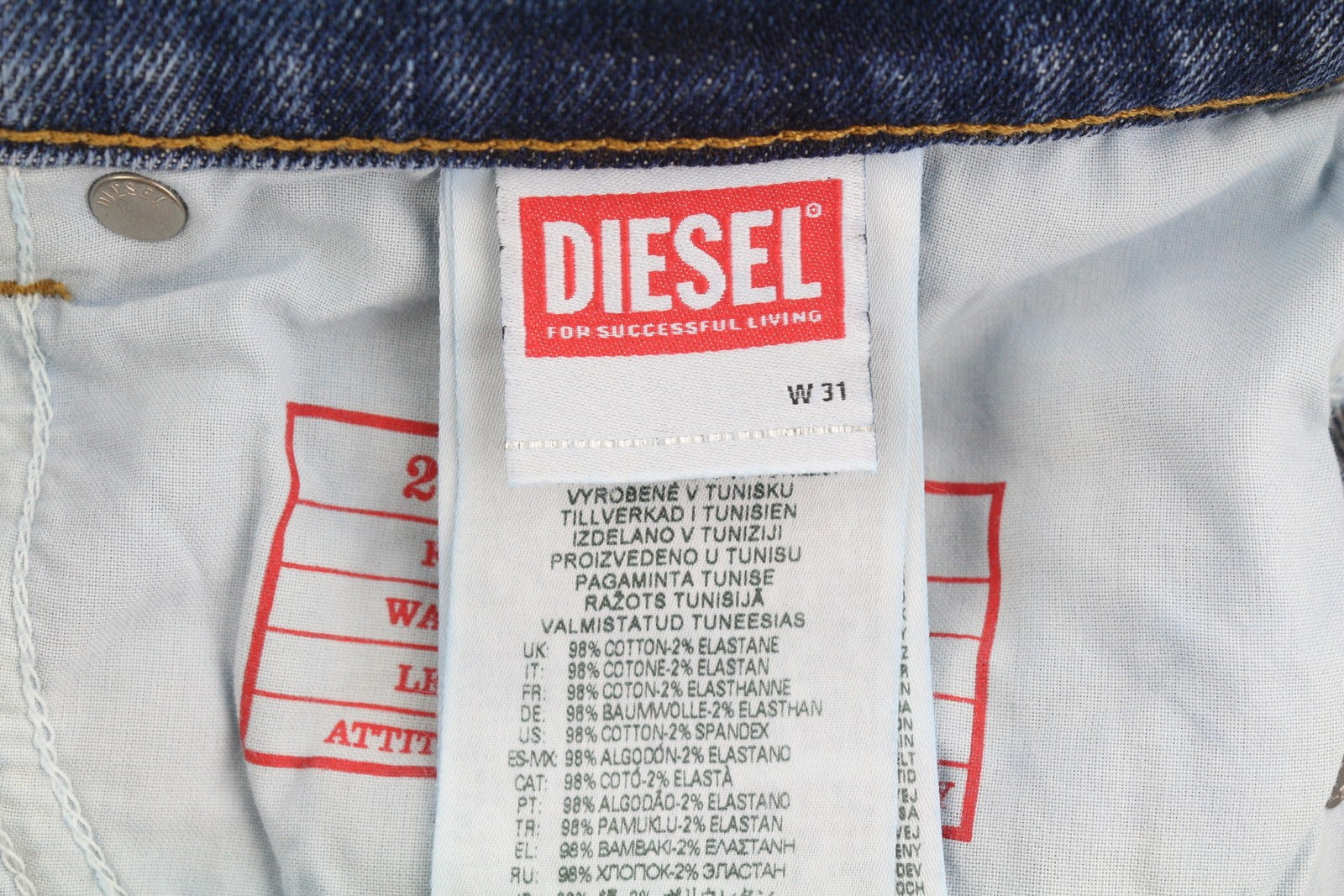 Diesel 2019 D-strukt 09e44 Men Jeansblue Faded Whiskers Distress Slim