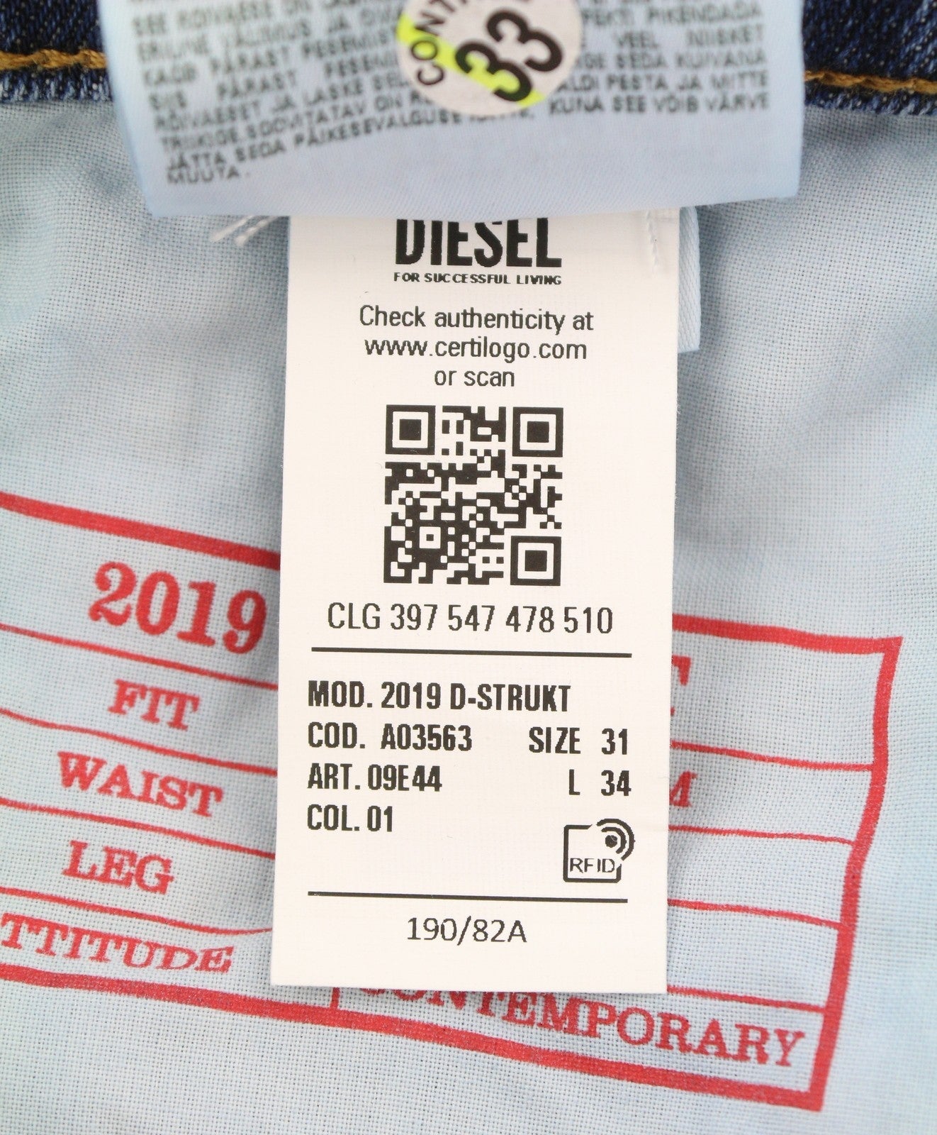 Diesel 2019 D-strukt 09e44 Men Jeansblue Faded Whiskers Distress Slim