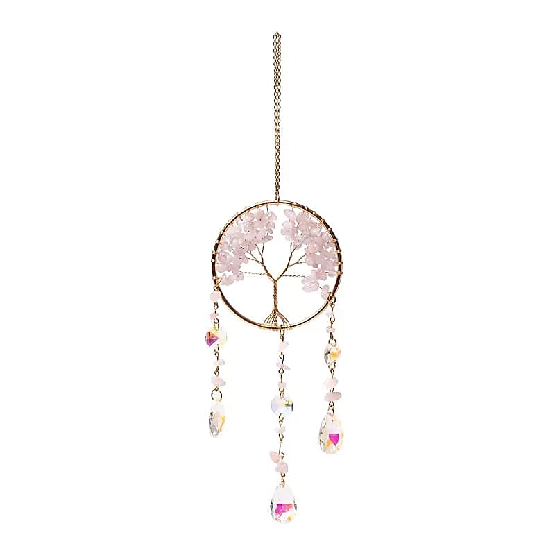 Zonnevanger Met Levensboom En Rozenkwarts - ±30cm