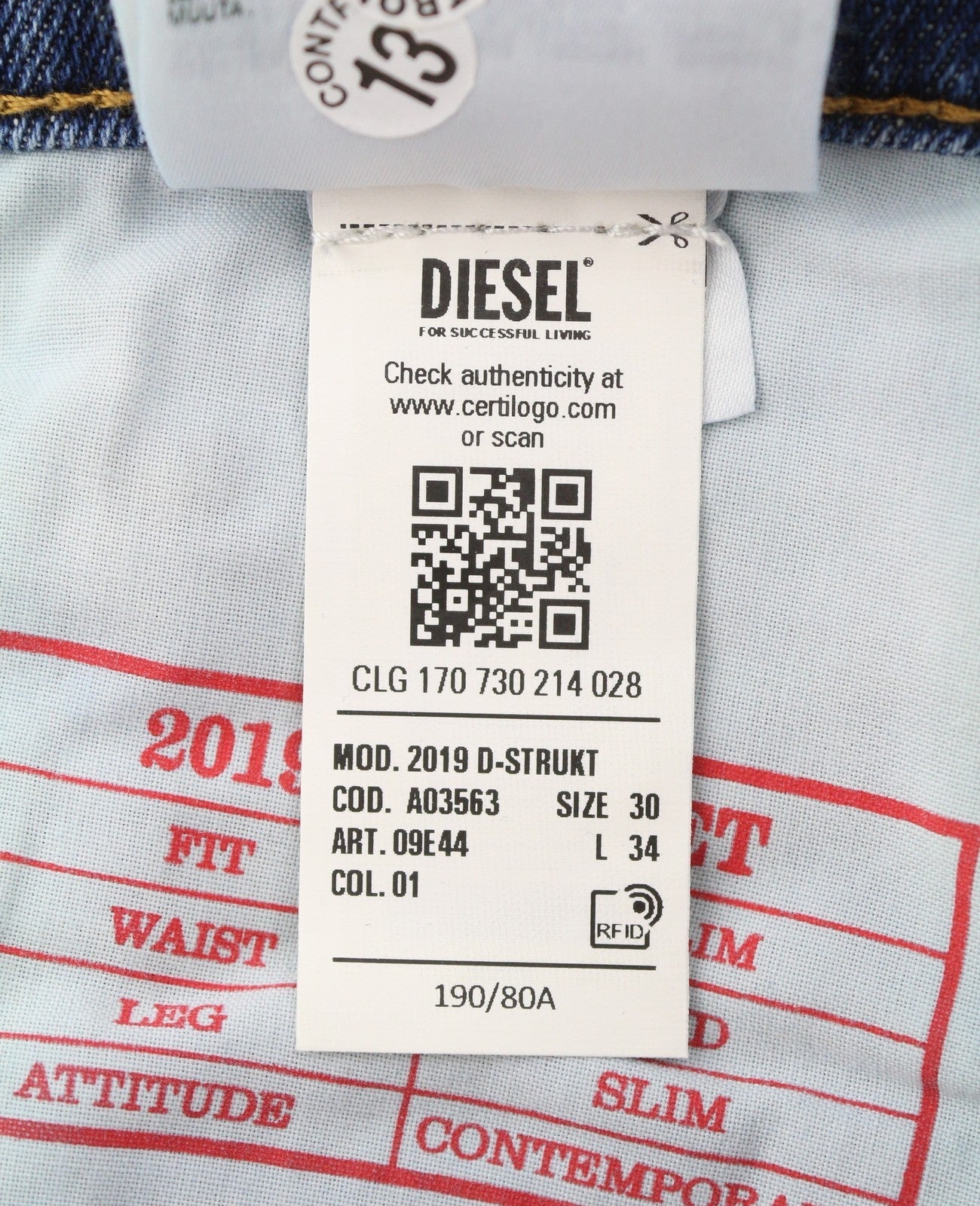 Diesel 2019 D-strukt 09e44 Pánské Jeansblue Vybledlé vousy Ripped Slim