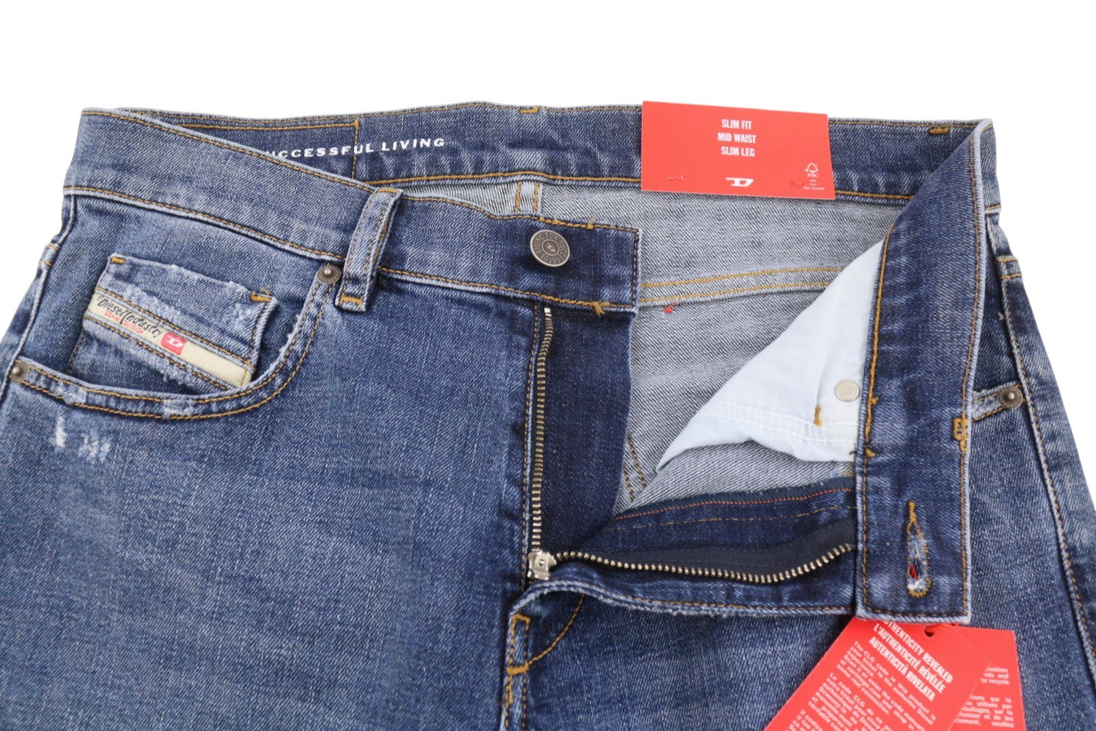 Diesel 2019 D-strukt 09e44 Pánské Jeansblue Vybledlé vousy Ripped Slim