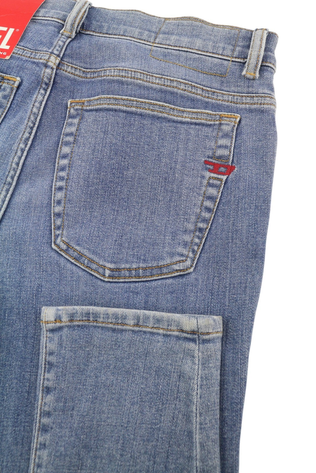 Diesel 1983 09c01 Men Jeansblue Faded Whiskers Skinny Fit High Waist