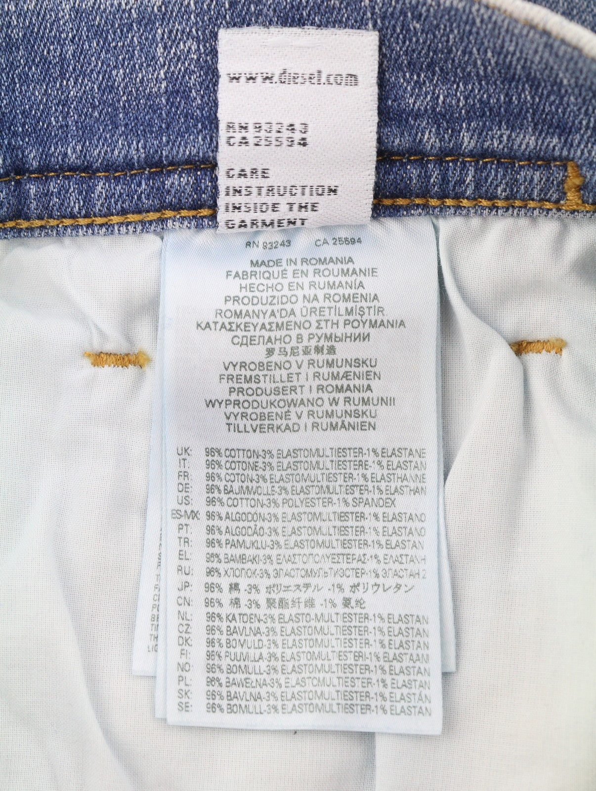 Diesel 1983 09c01 Men Jeansblue Faded Whiskers Skinny Fit High Waist