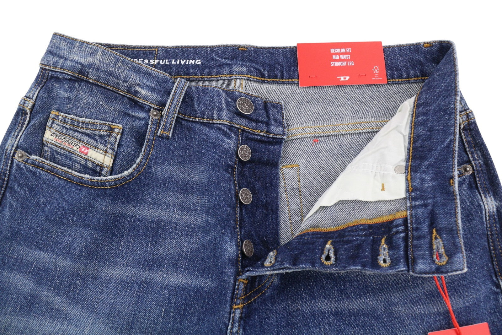 Diesel 2020 D-viker 007l1 Men Jeansregular Fit Straight Leg Rrp352