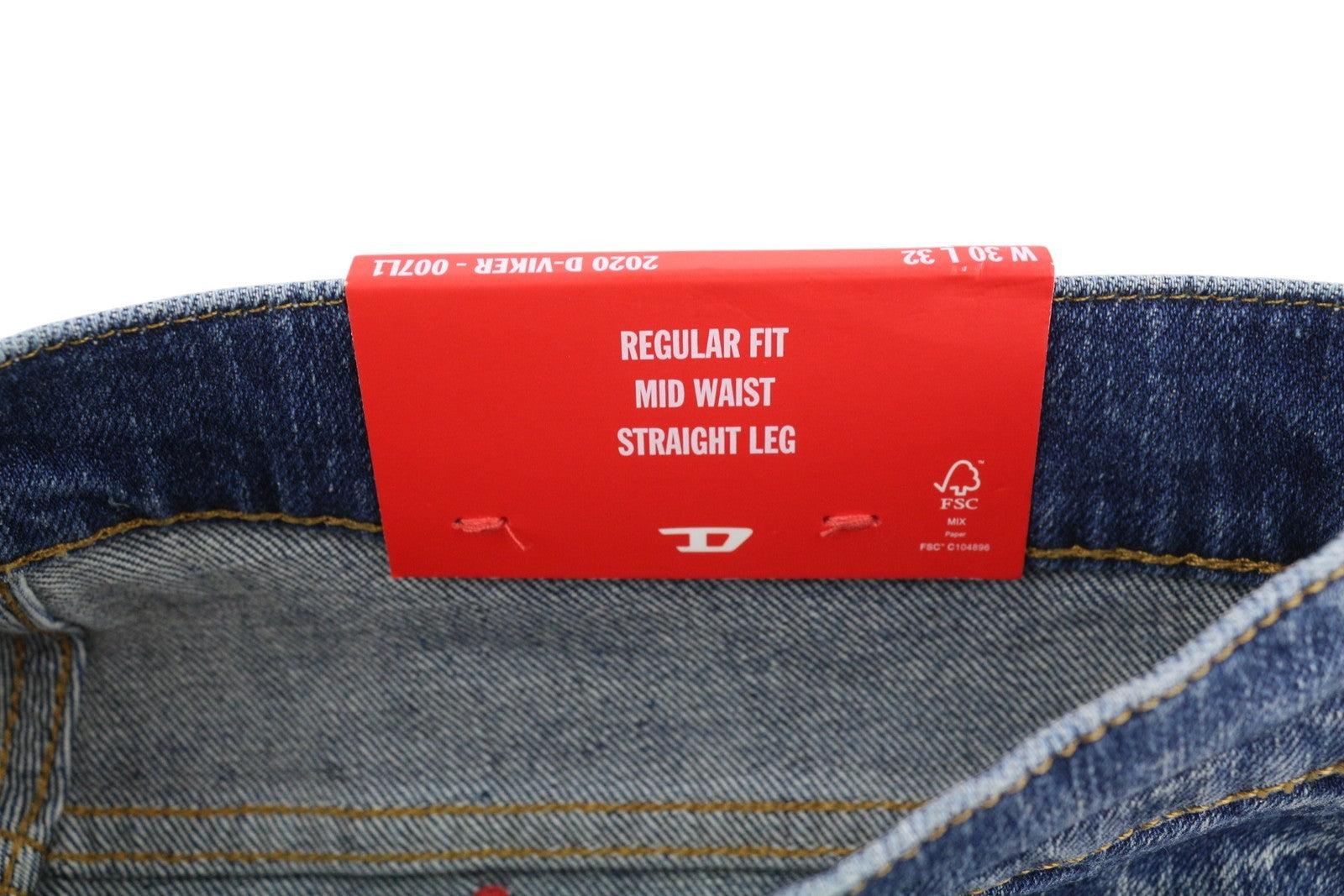 Diesel 2020 D-viker 007l1 Men Jeansregular Fit Straight Leg Rrp352