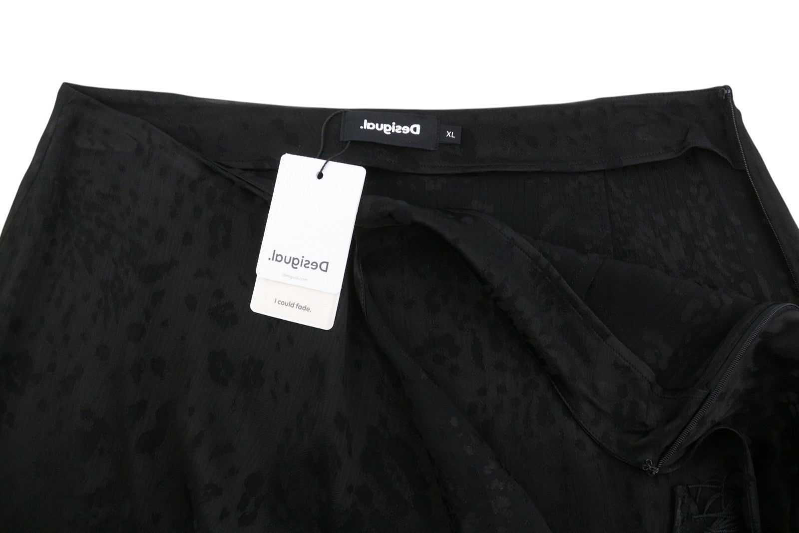 Desigual Fal Frankie Women Skirtblack Fringes Details Patterned Mini