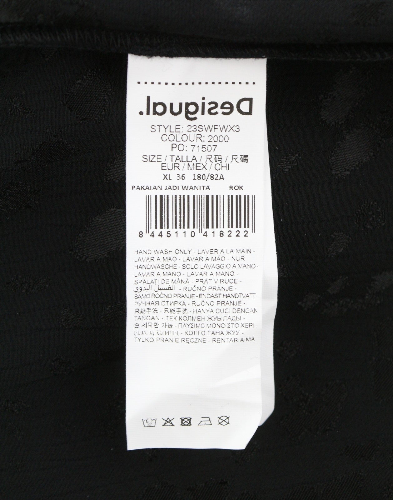 Desigual Fal Frankie Women Skirtblack Fringes Details Patterned Mini