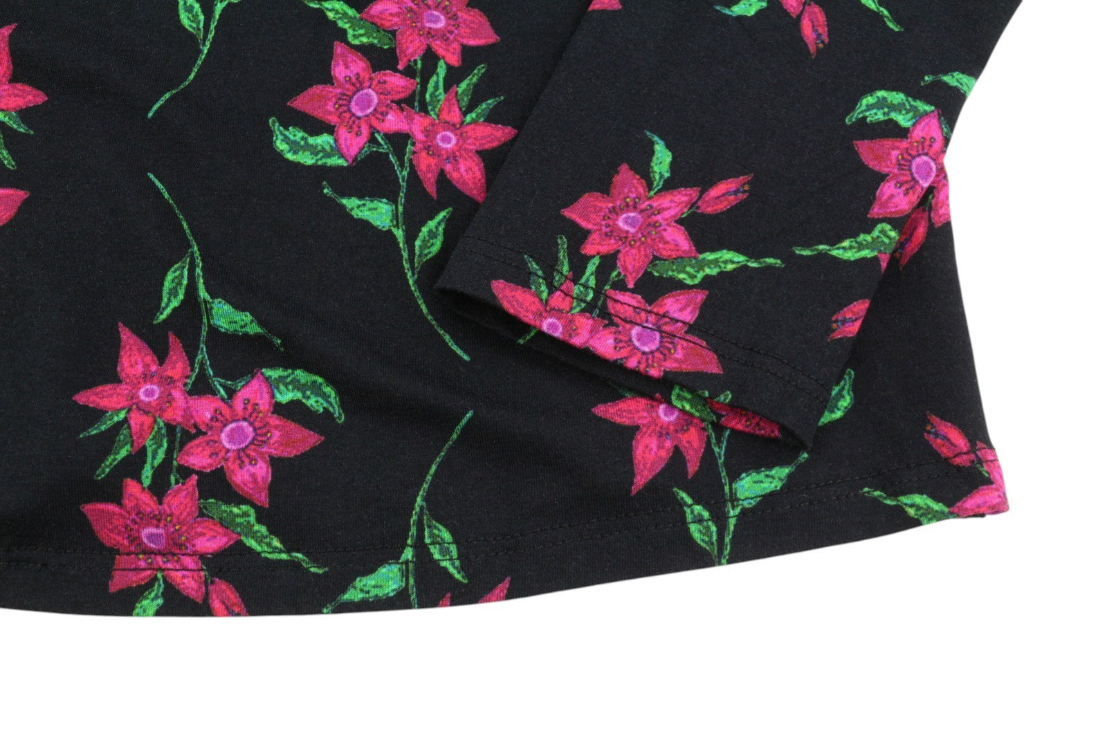 Desigual Ts Kim Camicetta da donna nera con stampa floreale, apertura sul retro, manica lunga