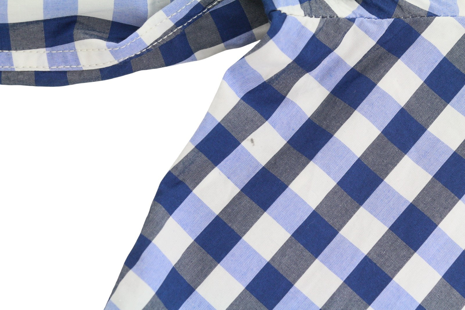 Camicia da uomo Scotch & Soda blu a quadri con collo alla francese e abbottonatura a maniche lunghe