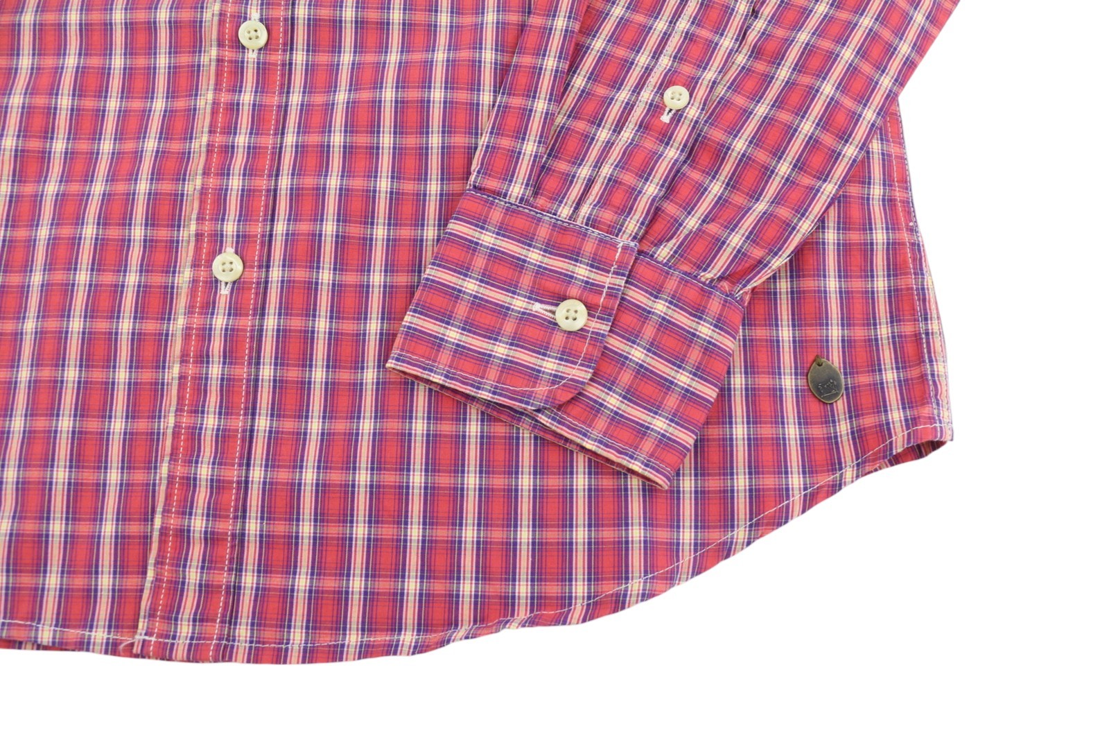 Scotch & Soda Camicia da uomo rossa con stampa scozzese abbottonata e collo aperto casual