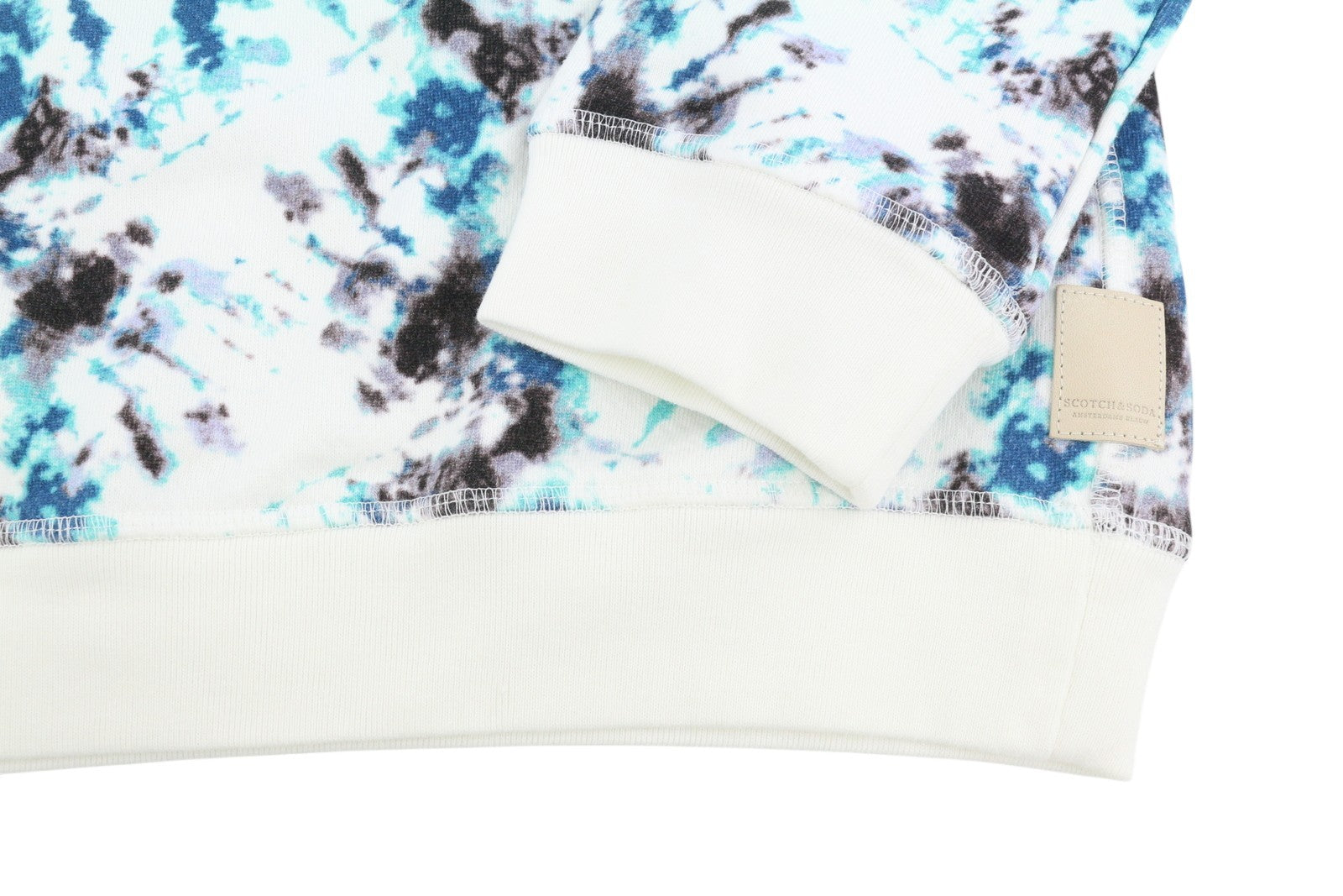 Scotch & Soda heren sweatshirt met ronde hals en wit patroon