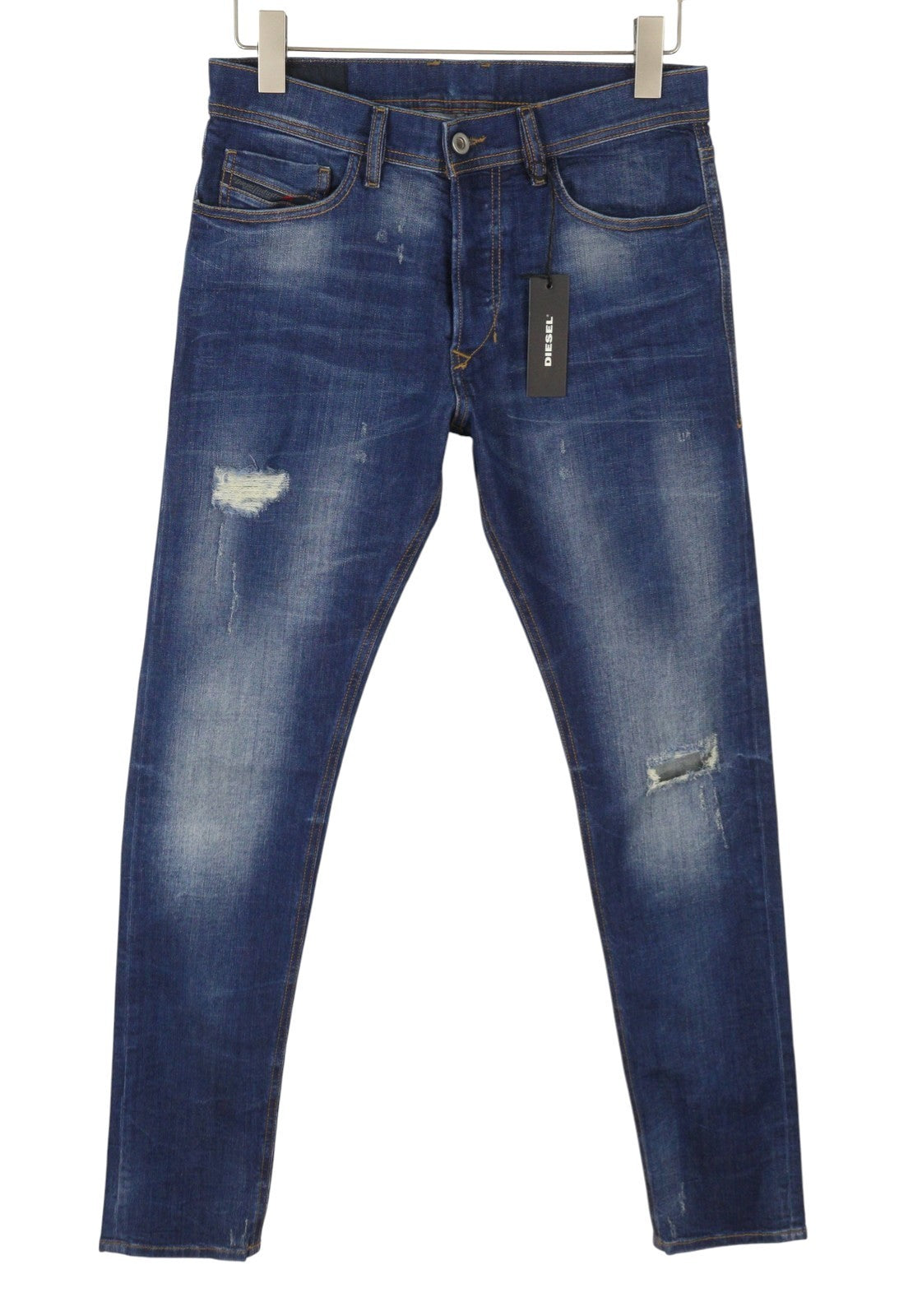 Diesel Tepphar 084tx Men Jeansblue Whiskers Faded Distress Skinny Fit