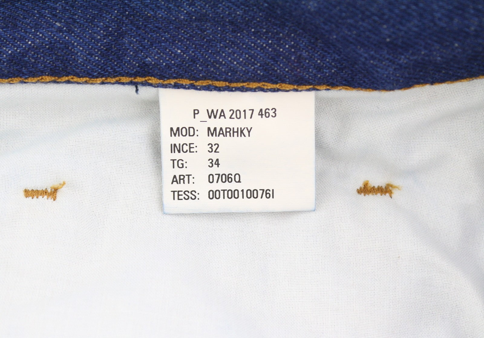 Diesel Marhky 0706q herenjeans, donkerblauw, taps toelopend denim met knoopsluiting