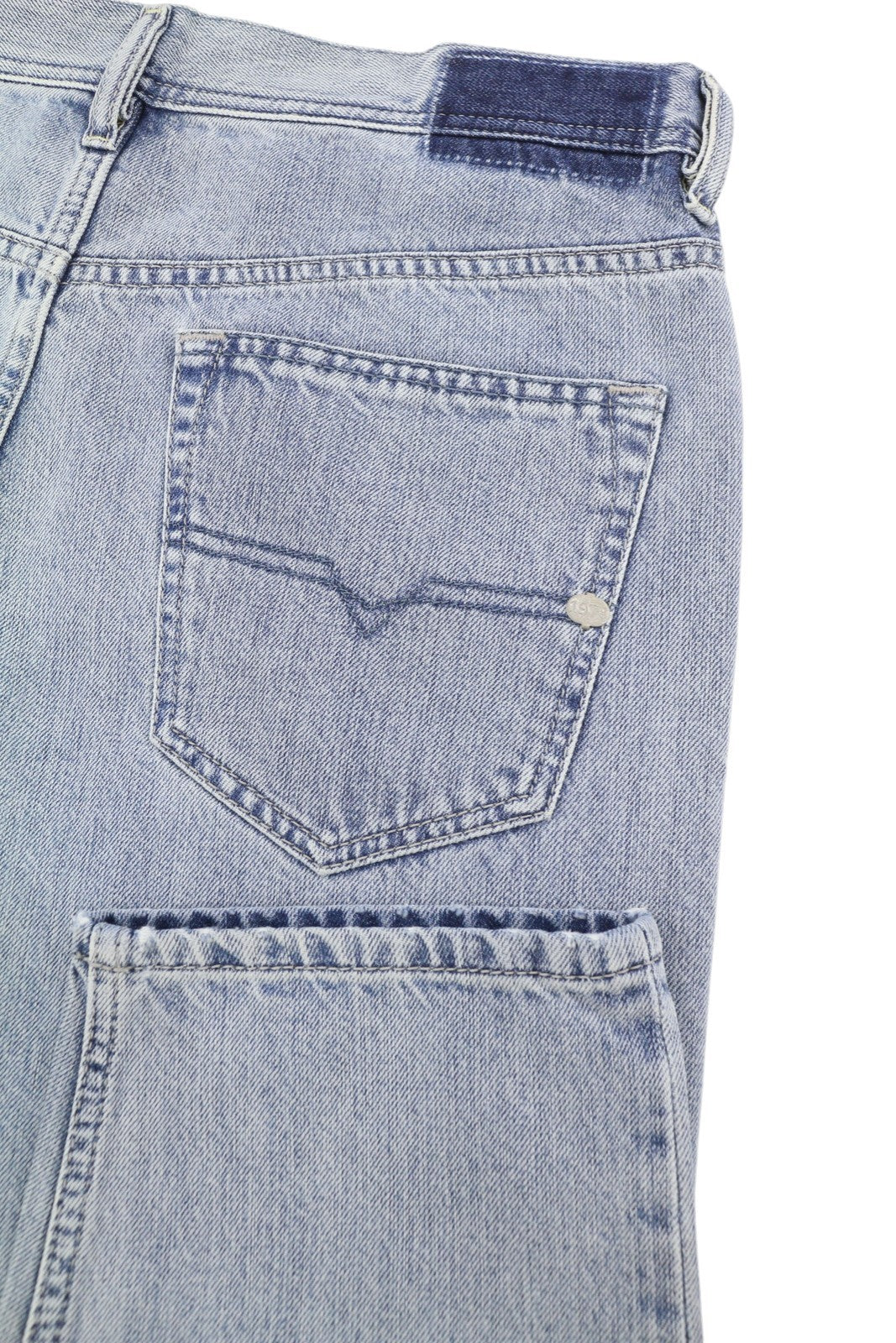 Diesel Rhial 084fc Men Jeansblue Faded Slim Carrot Fit Cropped Button