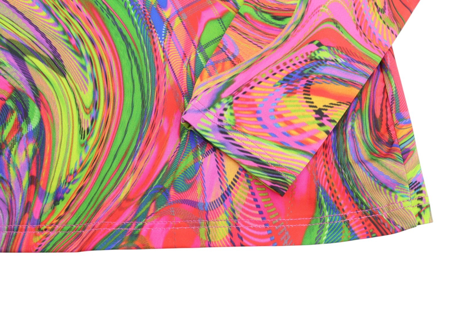 Dámské šaty Desigual Heather s vícebarevným digitálním potiskem Midi s dlouhým rukávem