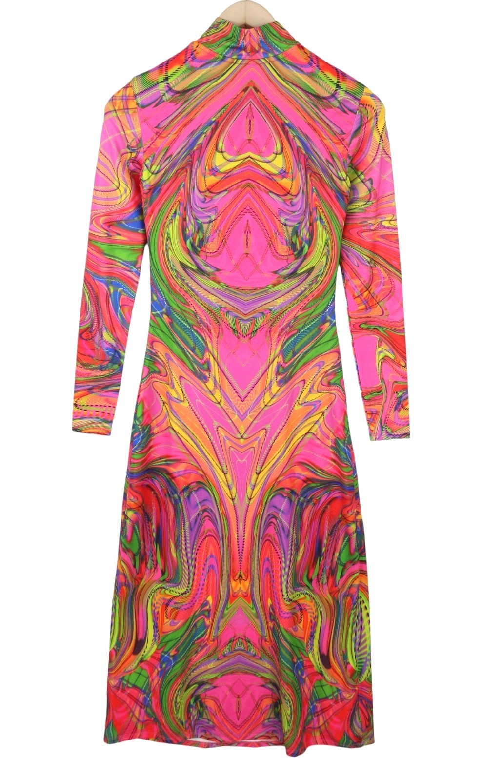 Desigual Heather Women Dressmulticolored Digital Print Long Sleeve Midi