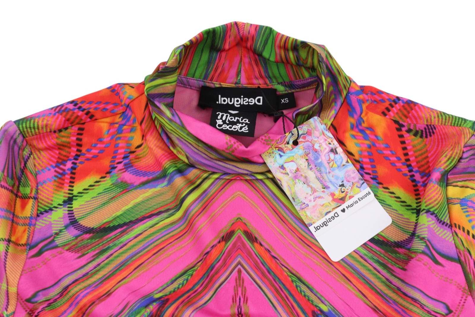 Desigual Heather Women Dressmulticolored Digital Print Long Sleeve Midi