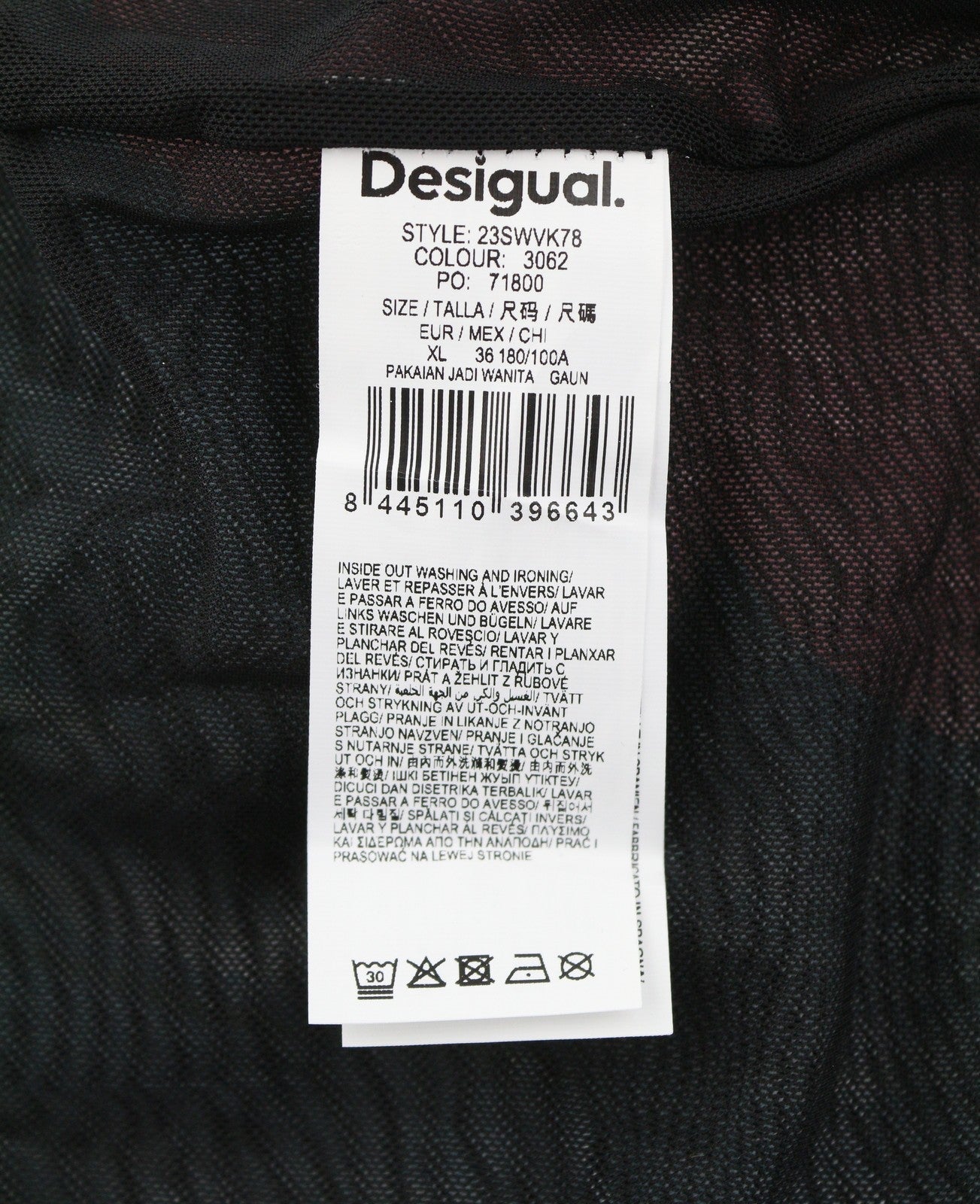 Desigual Skyline Women Dresscolourful Wide Cut-out Back Tulle Midi