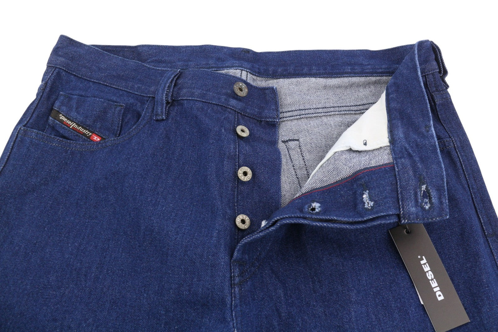 Diesel Mharky 0078f Men Jeansdark Blue Tapered Fit Button Fly Denim