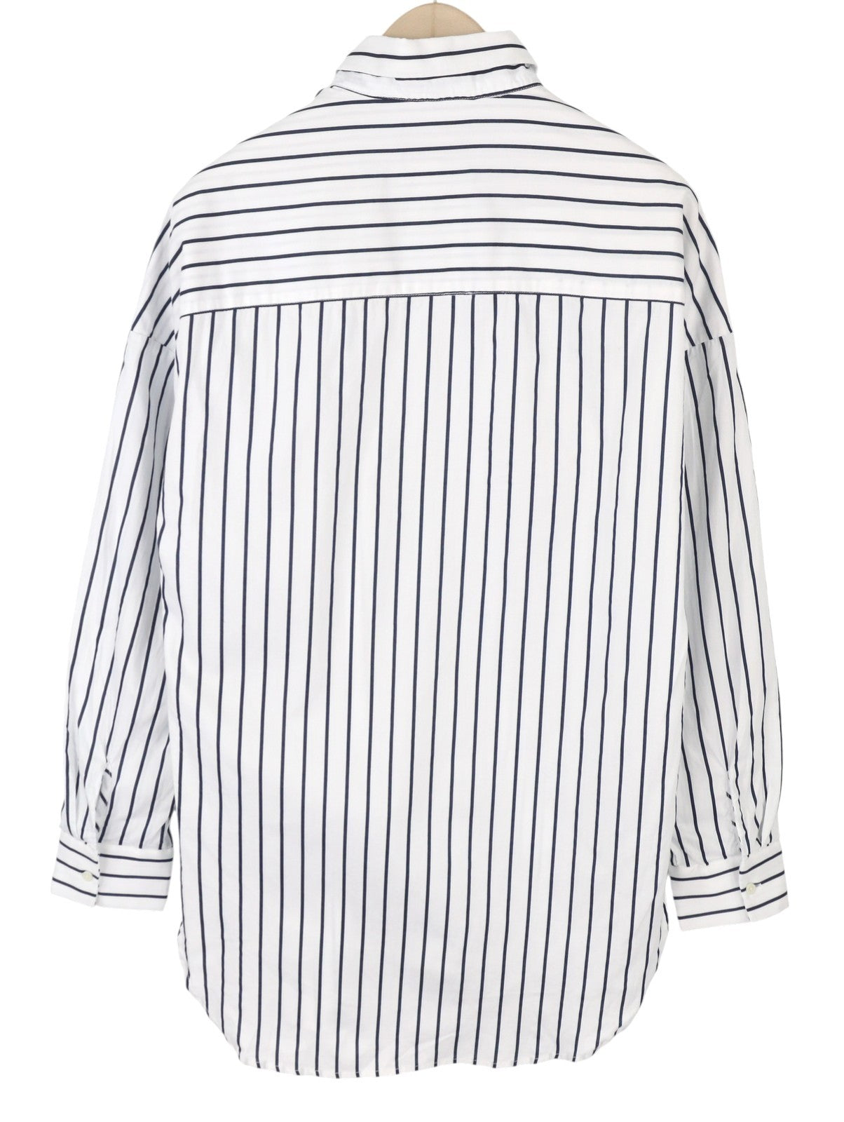 Scotch & Soda Chemise longue coupe oversize rayée boutonnée en coton blanc