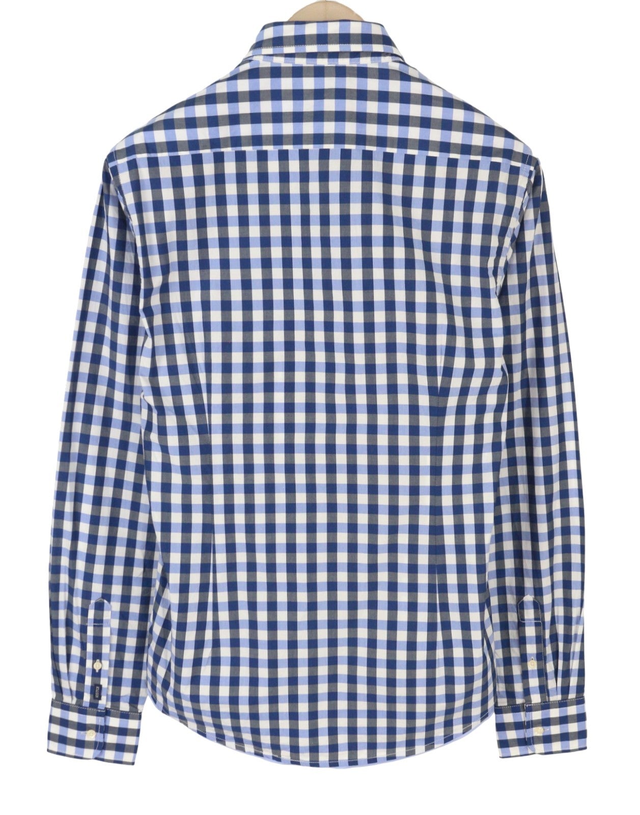 Scotch & Soda Mænd Shirtblue Ternet Cutaway Neck Button-up Langærmet