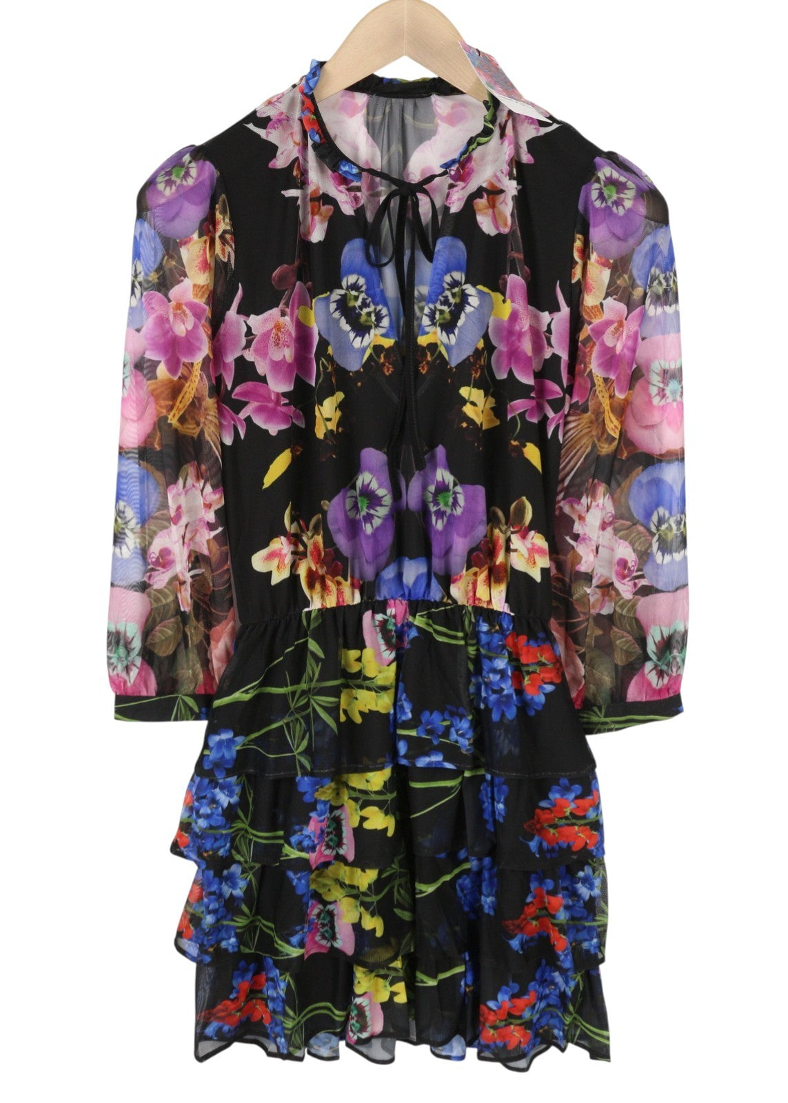 Desigual Leyon Women Dressmulticolor Floral Print Layered Skirt Mini