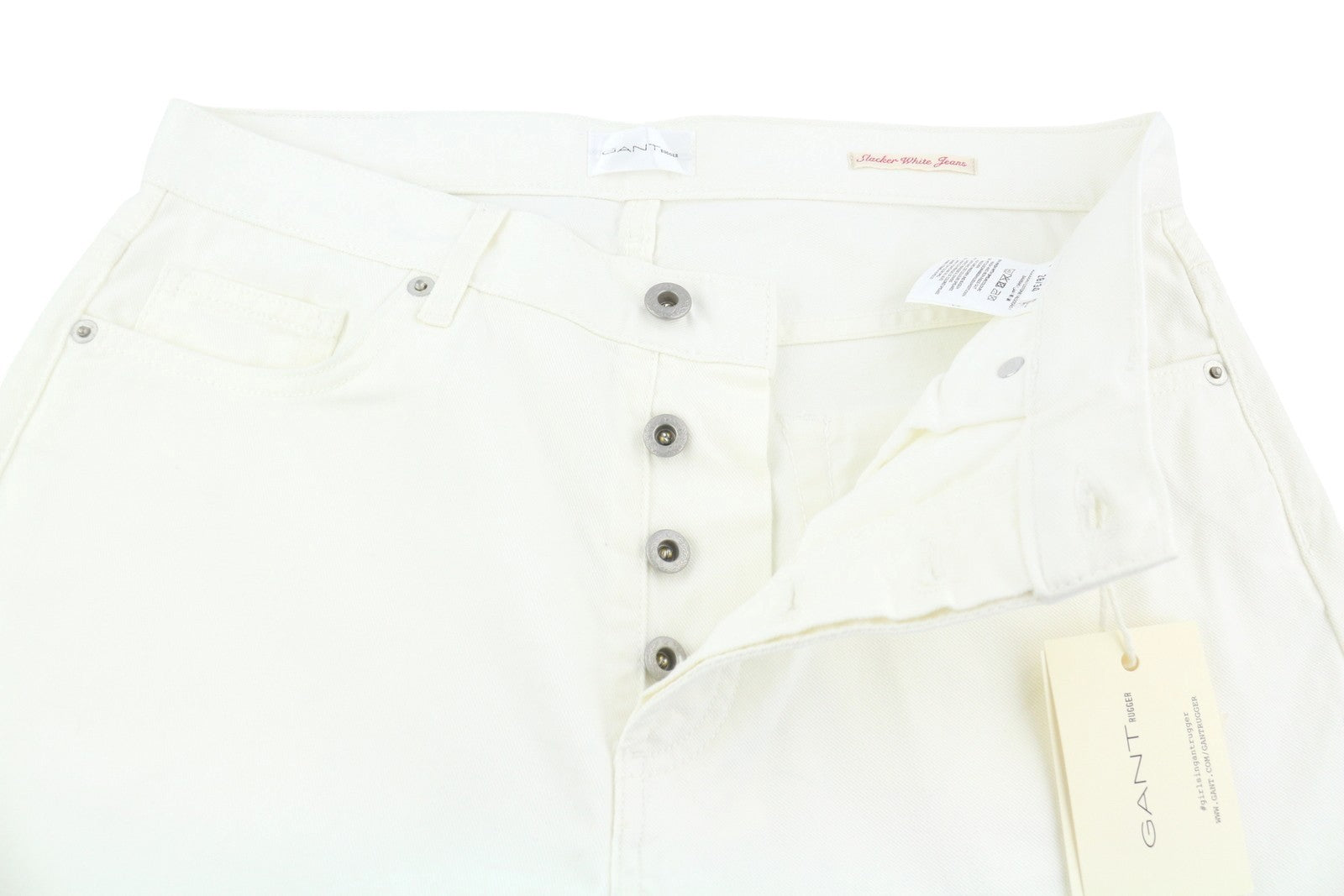 Gant Rugger Slacker Bianco Donna Jeansoff Bianco Distress Slim Fit