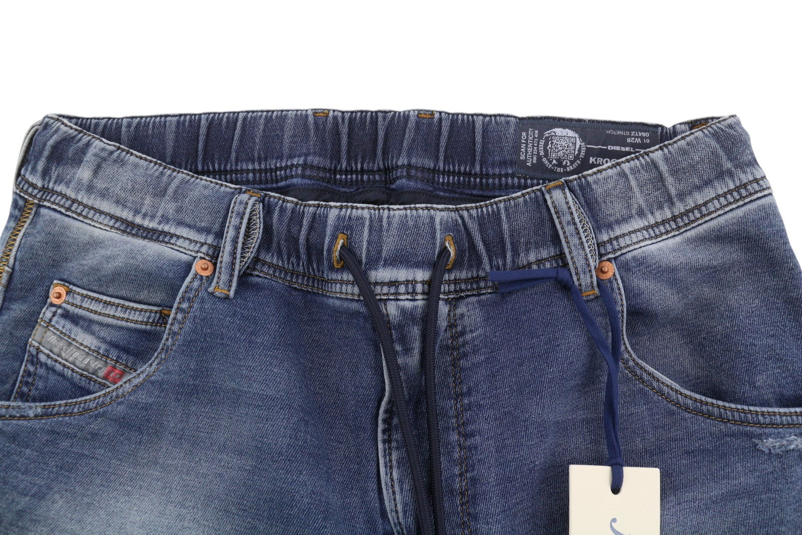 Diesel Krooley-ne 084tz Men Jeansblue Whiskers Faded Distress Slim Jogg