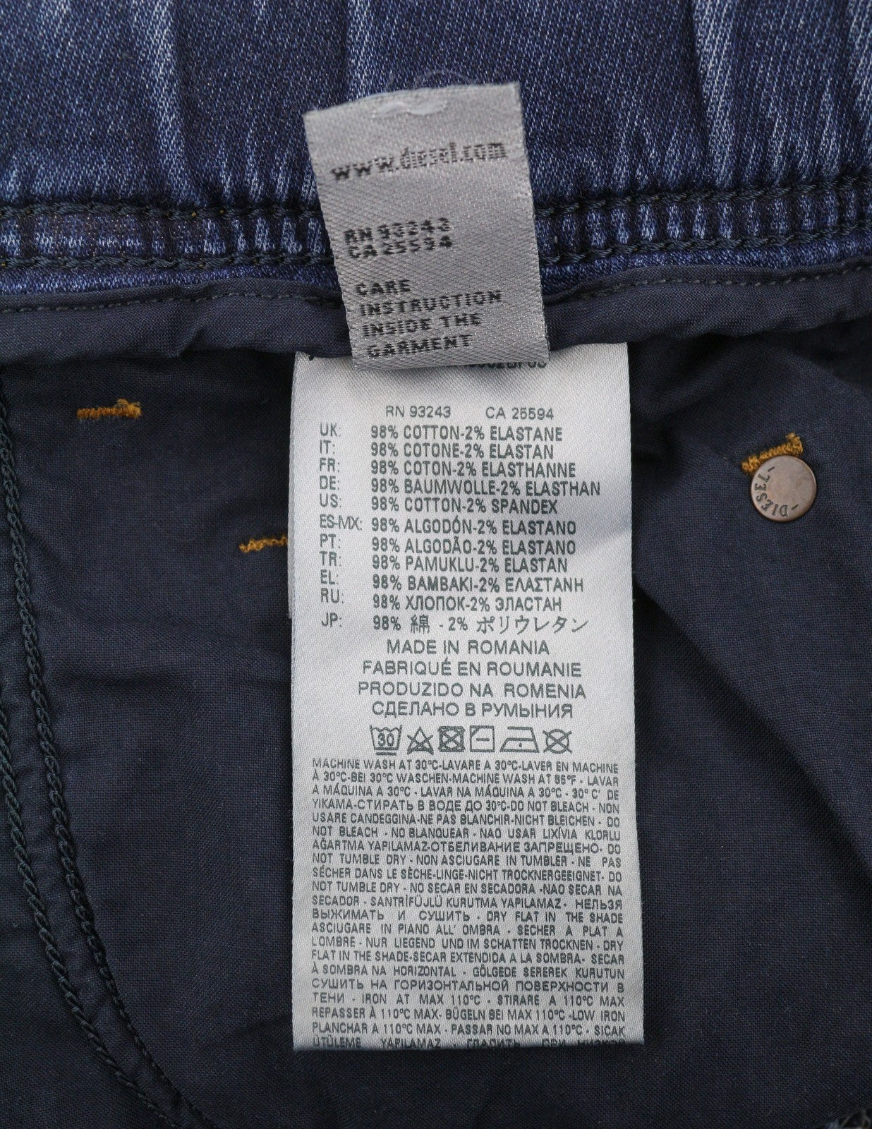 Diesel Krooley-ne 084tz Men Jeansblue Whiskers Faded Distress Slim Jogg