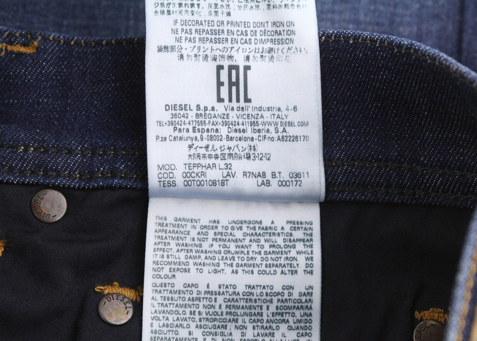 Diesel Tepphar R7na8 Men Jeansblue Faded Distress Slim Carrot Strečing