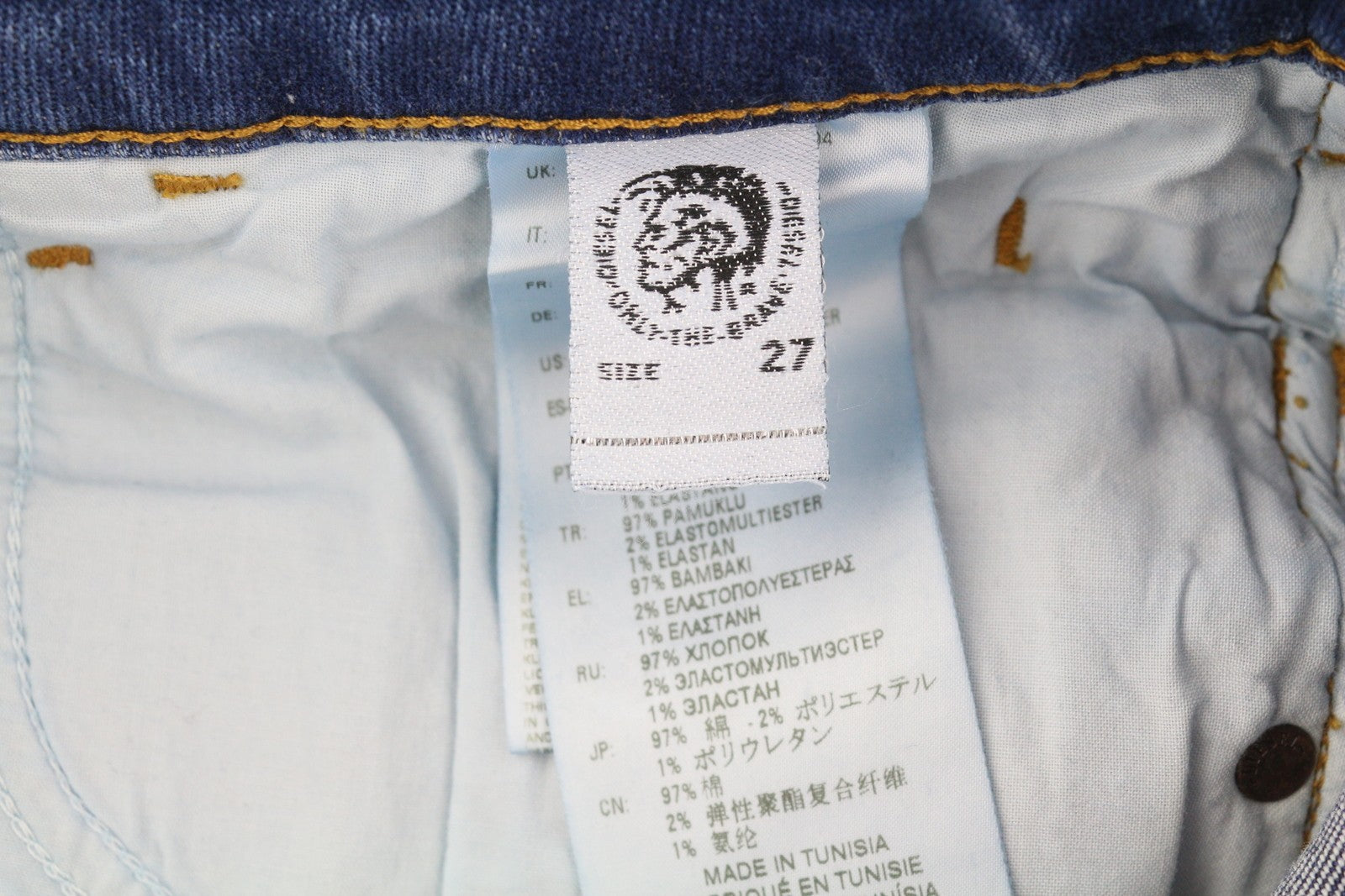 Diesel D-bazer 083az Men Jeansblue Faded Distress Tapered Stretch