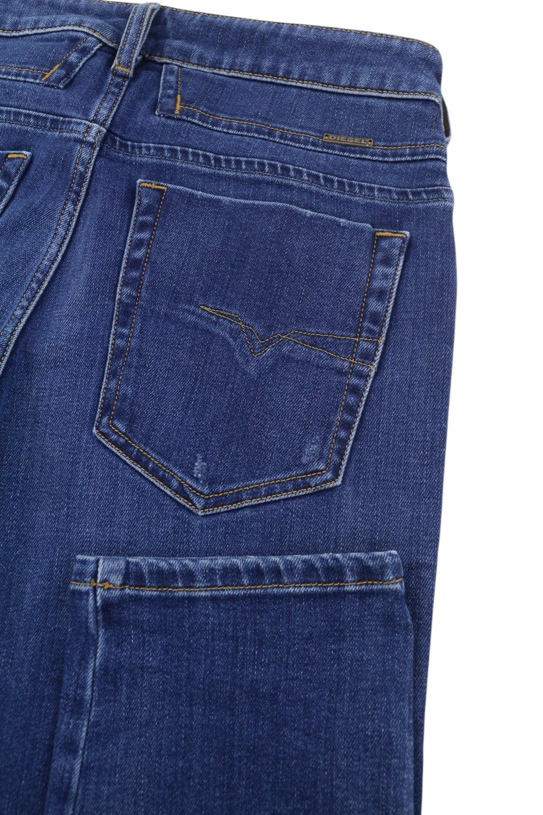 Diesel D-bazer 083az Heren Jeansblauw Faded Distress Tapered Stretch