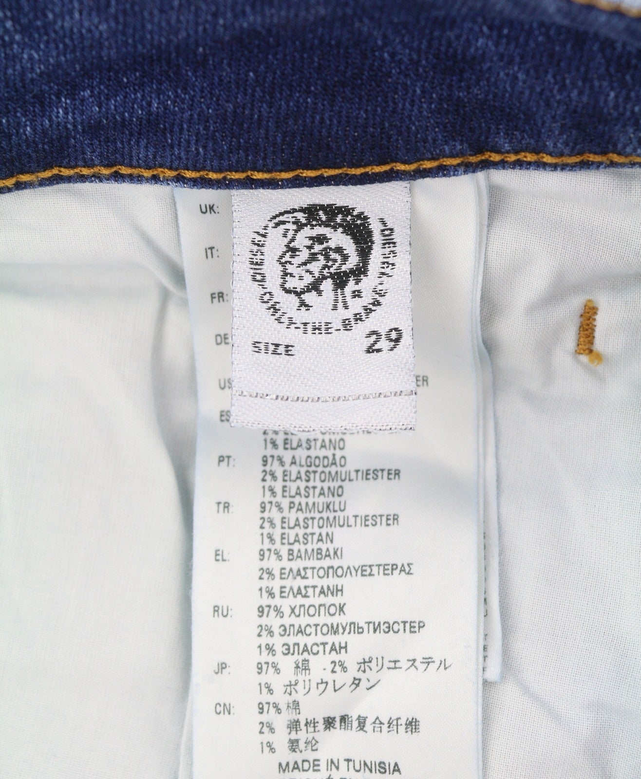 Diesel D-bazer 083az Heren Jeansblauw Faded Distress Tapered Stretch