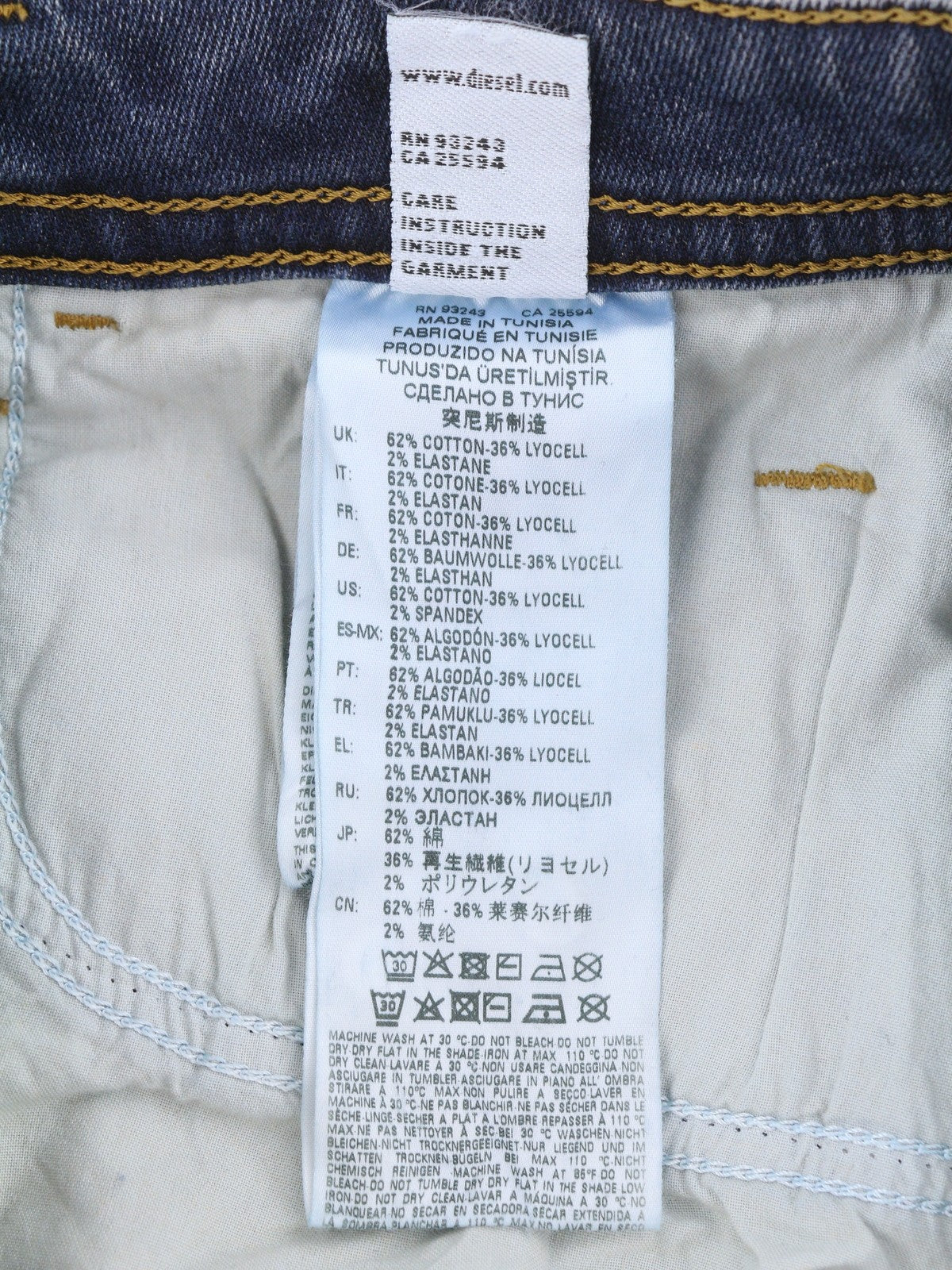 Diesel Thommer 083ac Herren Jeansblau Distress Slim Skinny Fit Stretch