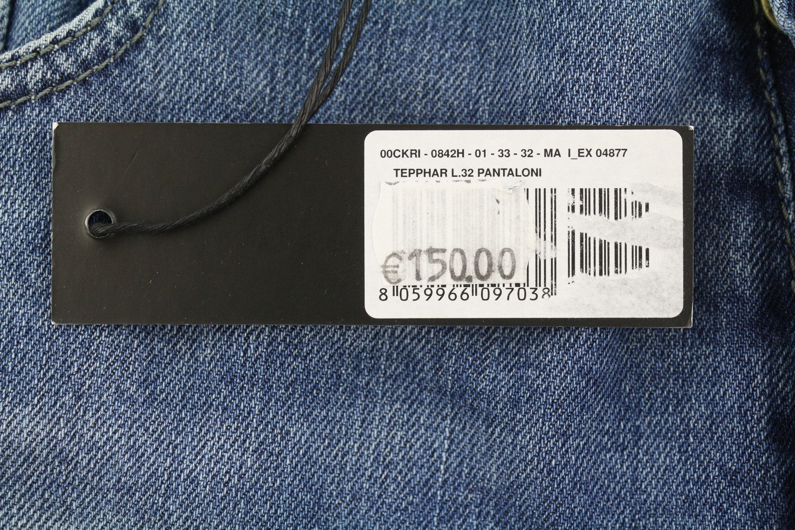 Diesel Tepphar 0842h mænd jeansblå falmede knurhår Slim gulerodsstretch