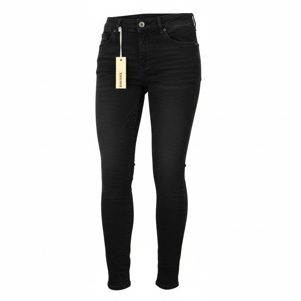 Diesel Grupee 0r84a Women Jeansblack Super Slim Skinny Low Waist
